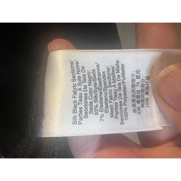 DKNY Silk Black Mesh Women's Moto Bomber Jacket Pockets Zippers Size Medium - Picture 6 of 10